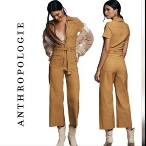 Anthropologie Maeve Colette Belted Wide-leg Jumpsuit NWT Size 0